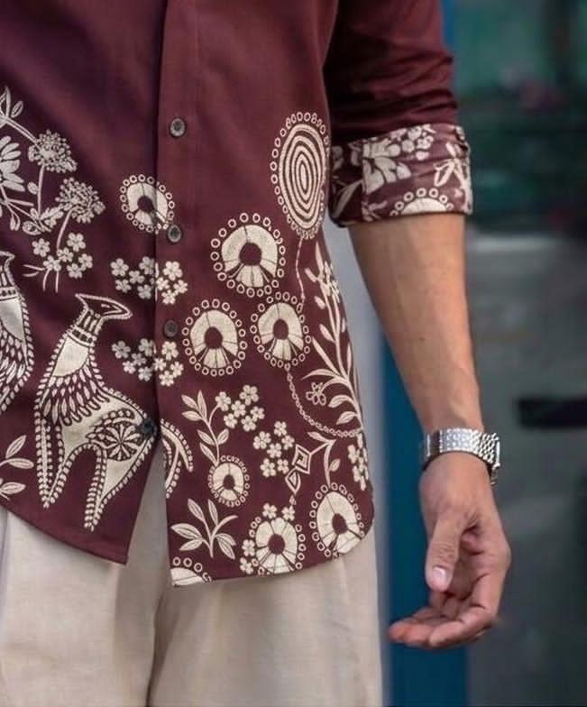 Tropical Summer Embroidery Wear Shirt
