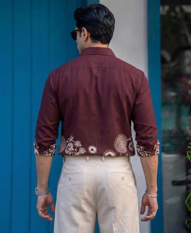 Tropical Summer Embroidery Wear Shirt