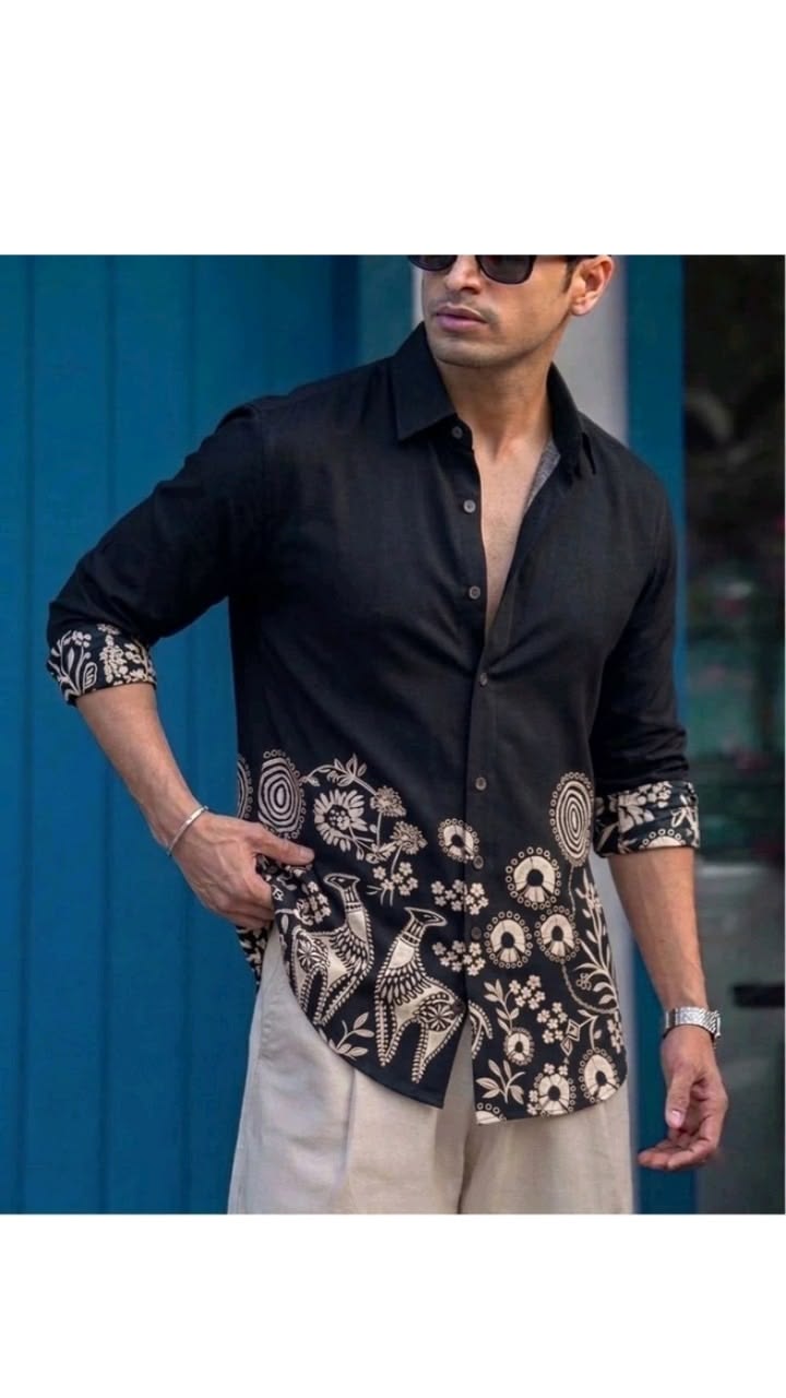 Tropical Summer Embroidery Wear Shirt