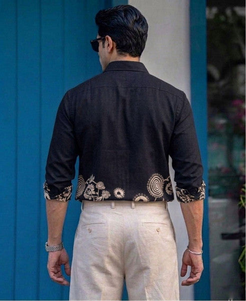 Tropical Summer Embroidery Wear Shirt